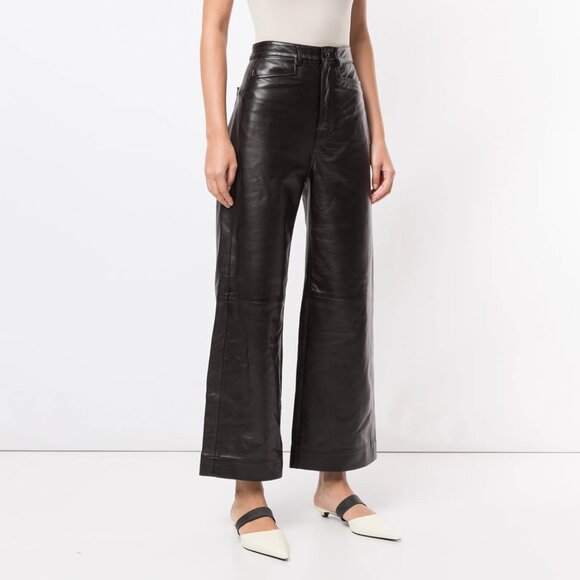 Proenza Schouler White Label Leather Culottes in Black, size 2 - Picture 1 of 11
